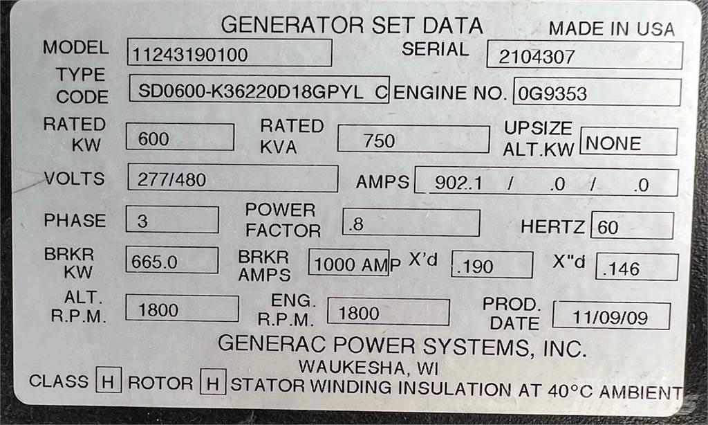 Generac SD600 Agregaty prądotwórcze Diesla