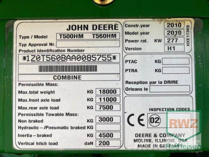 John Deere T560 Kombajny zbożowe