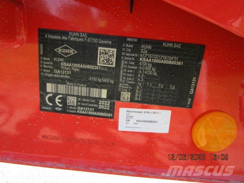 Kuhn GA 13131 Ciągnikowe żniwiarki pokosowe