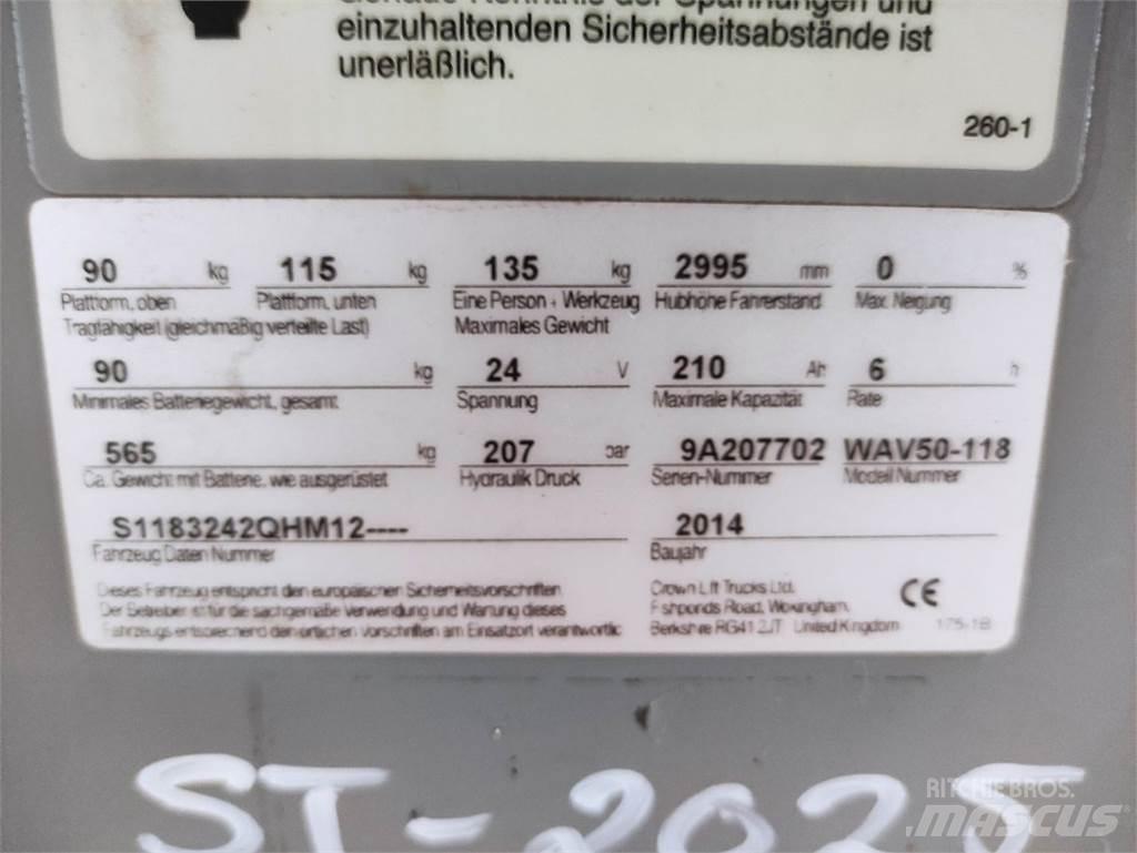 Crown WAV50-118 Wózki kompletacyjne wysoko unoszące
