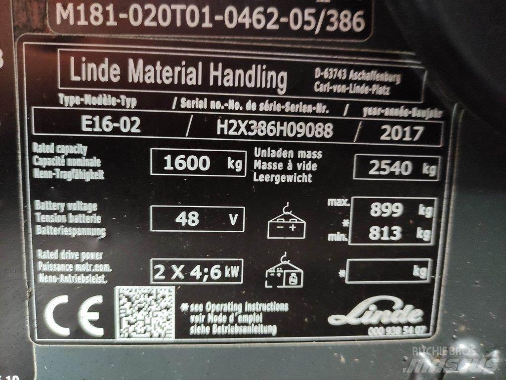 Linde E16-02-386 Wózki elektryczne