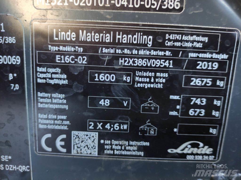 Linde E16C-02-386 EVO Wózki elektryczne