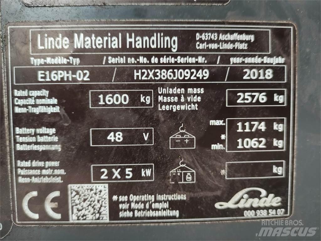 Linde E16PH-02-386-EVO Wózki elektryczne
