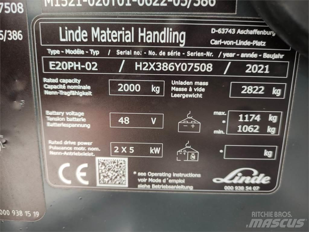 Linde E20PH-02-386-EVO Wózki elektryczne