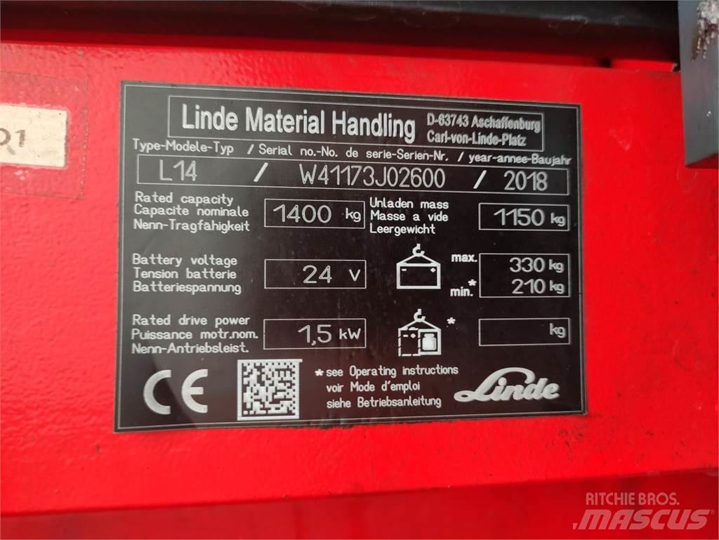 Linde L14-1173 Wózki widłowe unoszące z dyszlem