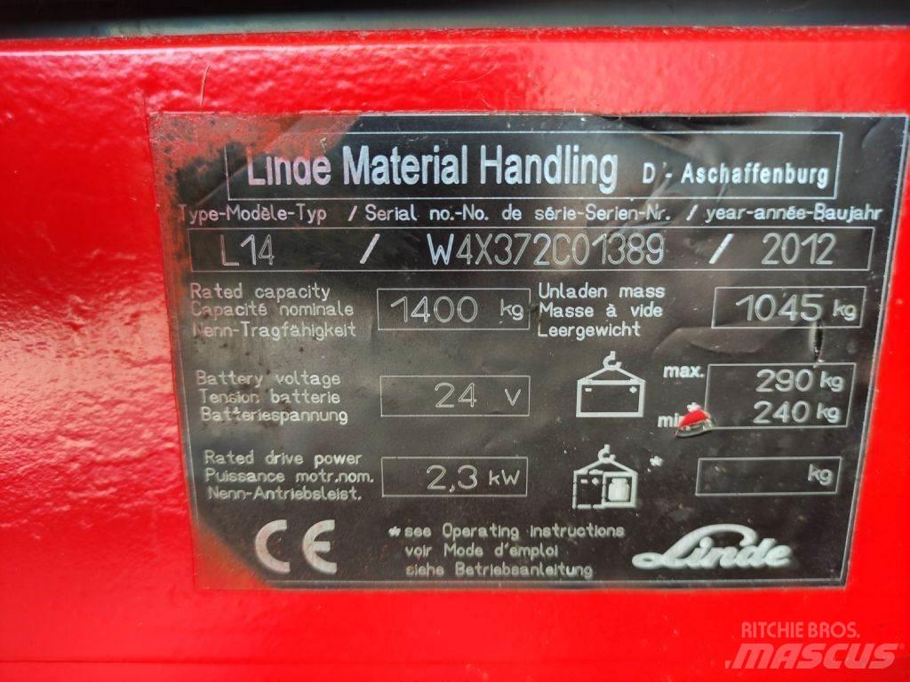 Linde L14-372 Wózki widłowe unoszące z dyszlem