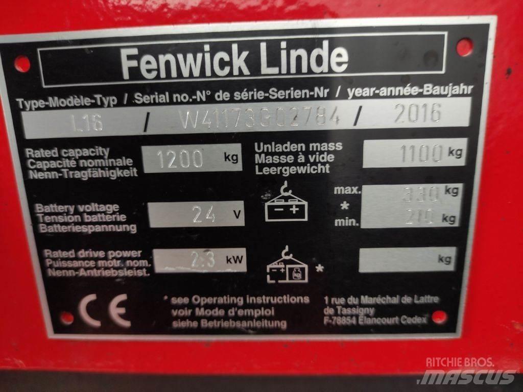 Linde L16-1173 Wózki widłowe unoszące z dyszlem