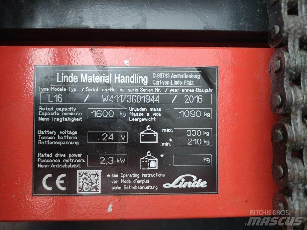 Linde L16i-1173 Wózki widłowe unoszące z dyszlem