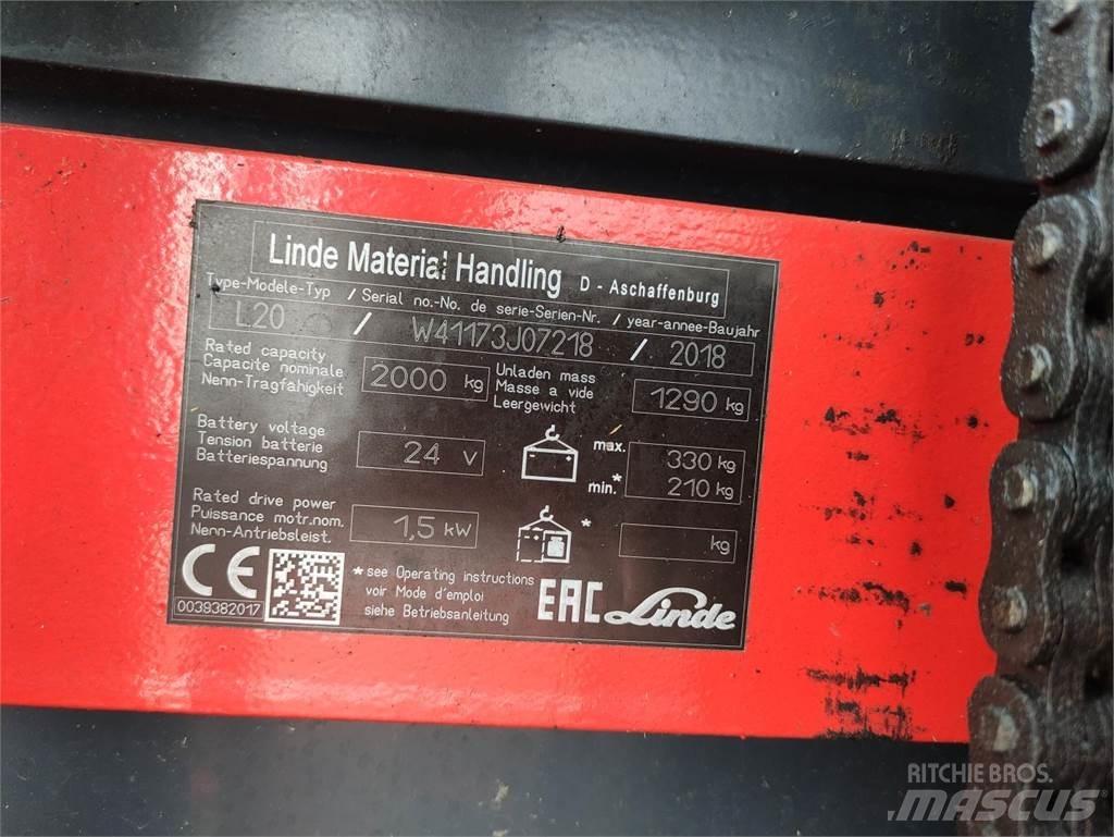Linde L20i-1173 Wózki widłowe unoszące z dyszlem