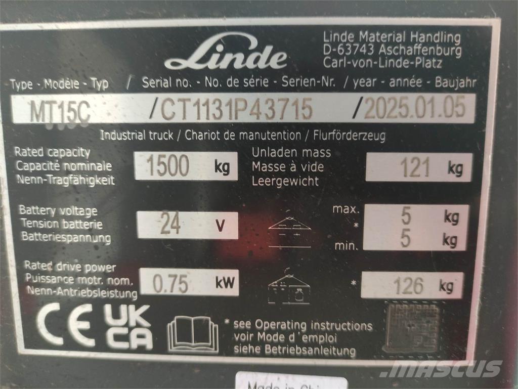 Linde MT15C Wózki widłowe unoszące