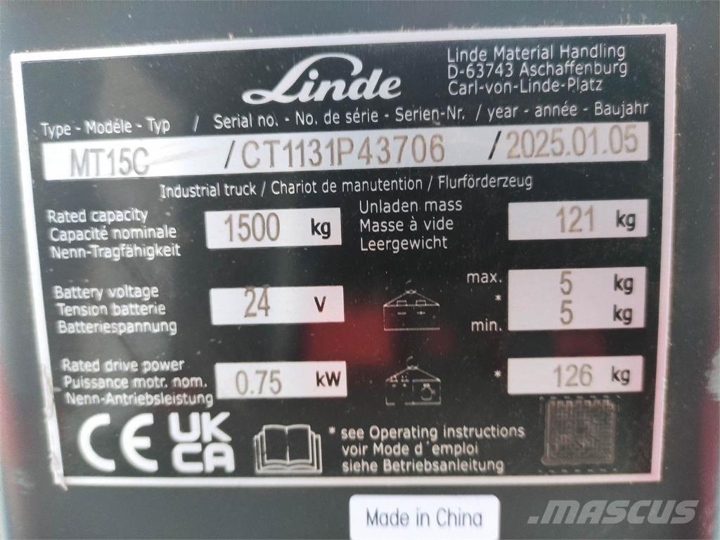 Linde MT15C Wózki widłowe unoszące