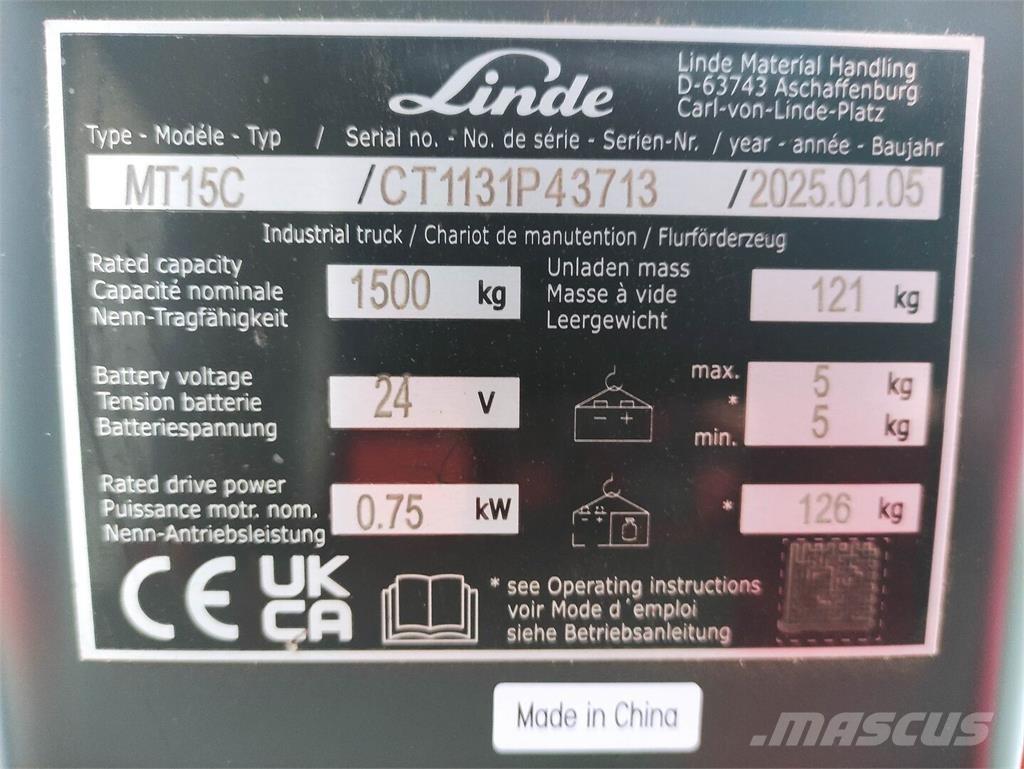 Linde MT15C Wózki widłowe unoszące