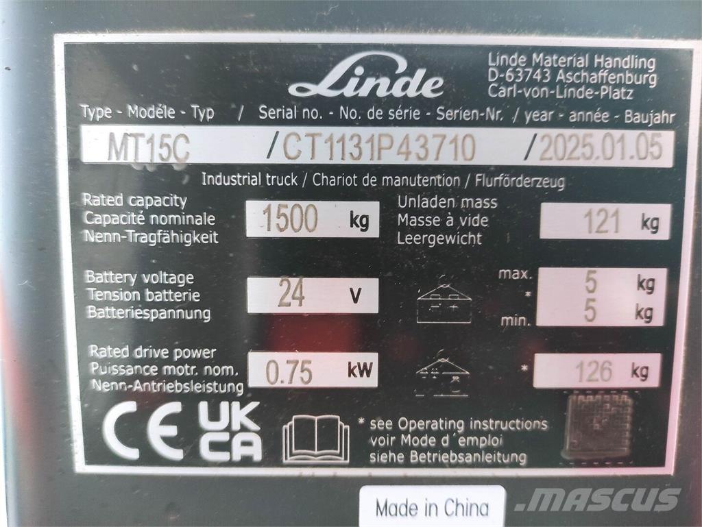 Linde MT15C Wózki widłowe unoszące