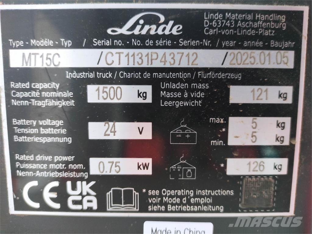 Linde MT15C Wózki widłowe unoszące