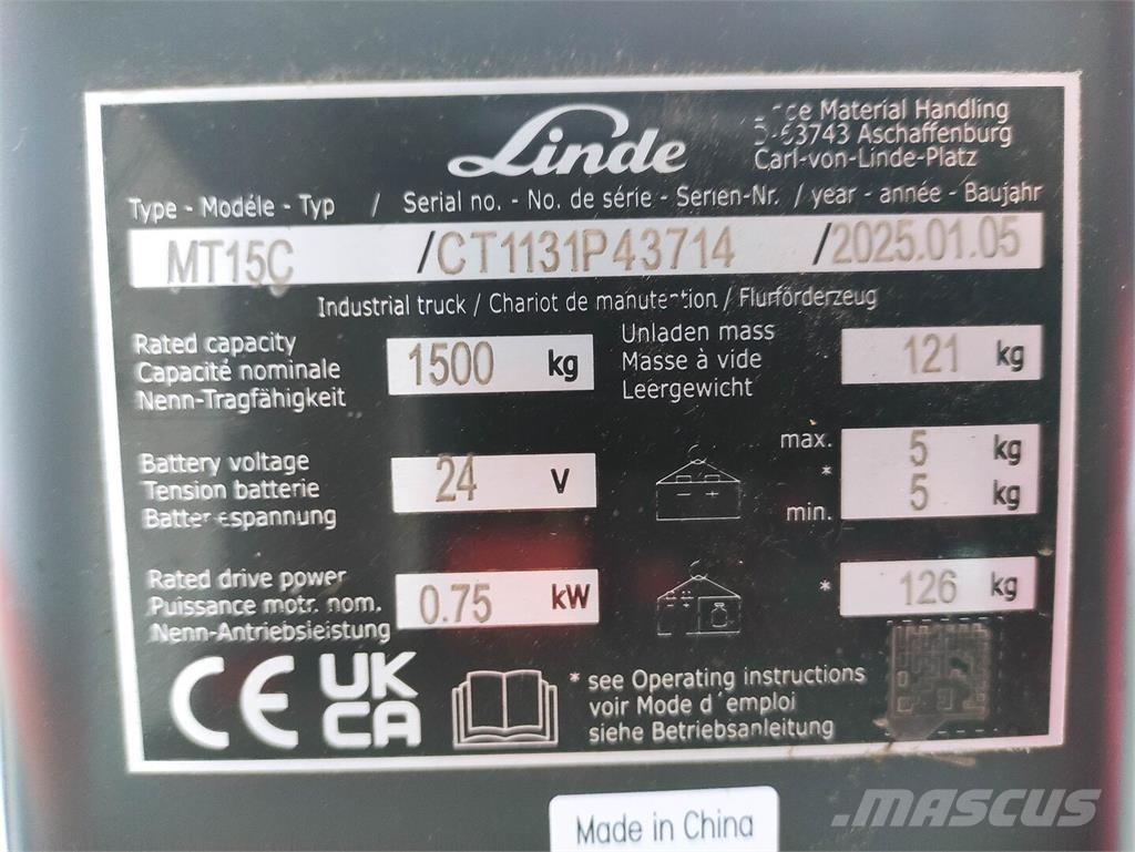 Linde MT15C Wózki widłowe unoszące