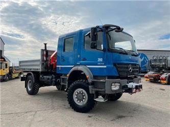 Mercedes-Benz AXOR 1829 onesided kipper 4x4, crane,7seats,319