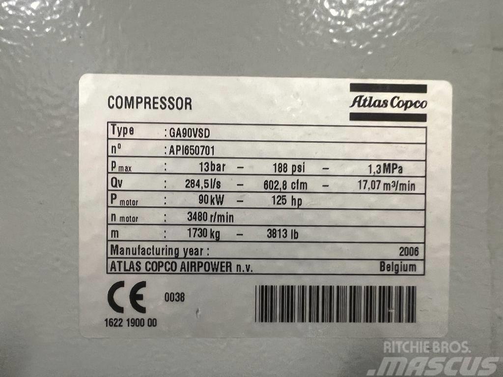 Atlas Copco Compressor, Kompressor GA 90 VSD Kompresory