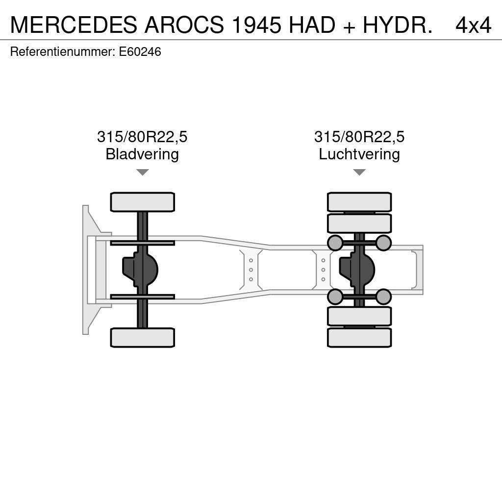 Mercedes-Benz AROCS 1945 HAD + HYDR. Ciągniki siodłowe