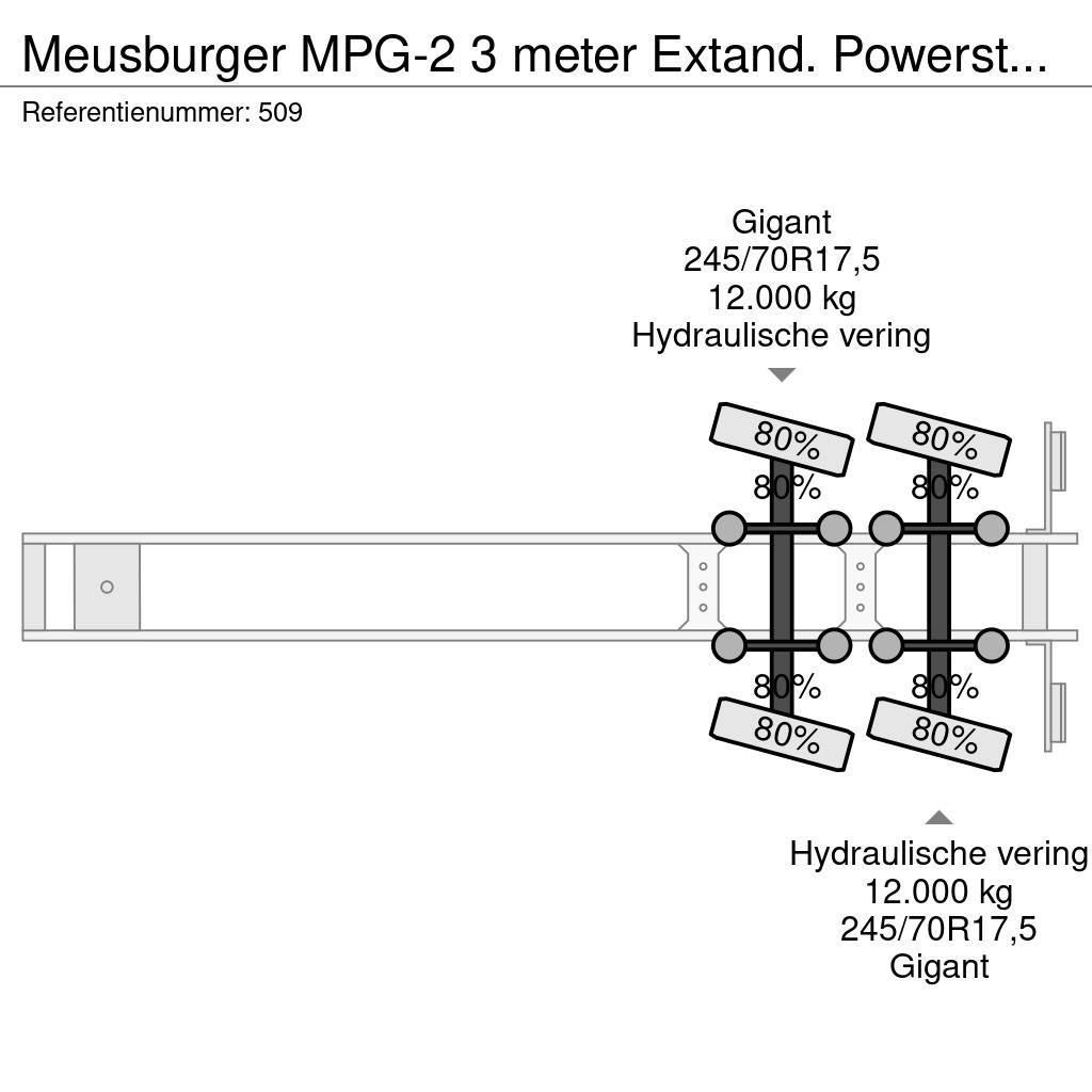 Meusburger MPG-2 3 meter Extand. Powersteering 12 Tons Axles! Naczepy niskopodłogowe