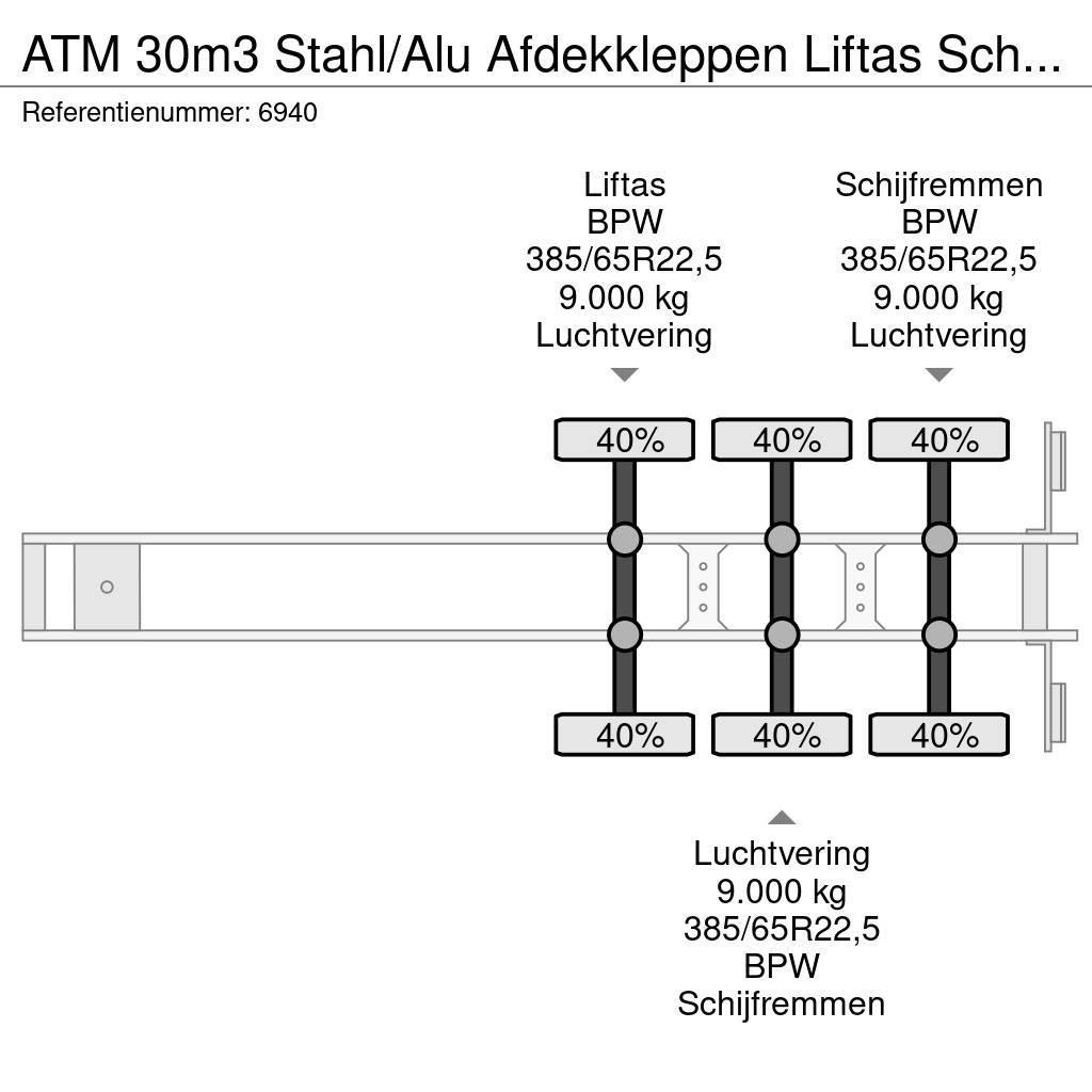 ATM 30m3 Stahl/Alu Afdekkleppen Liftas Scheibenbremsen Naczepy wywrotki / wanny