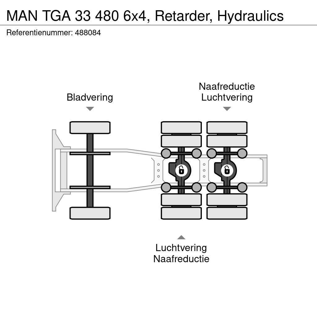 MAN TGA 33 480 6x4, Retarder, Hydraulics Ciągniki siodłowe