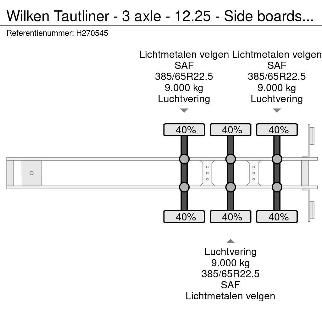 Wilken Tautliner - 3 axle - 12.25 - Side boards - Naczepy firanki