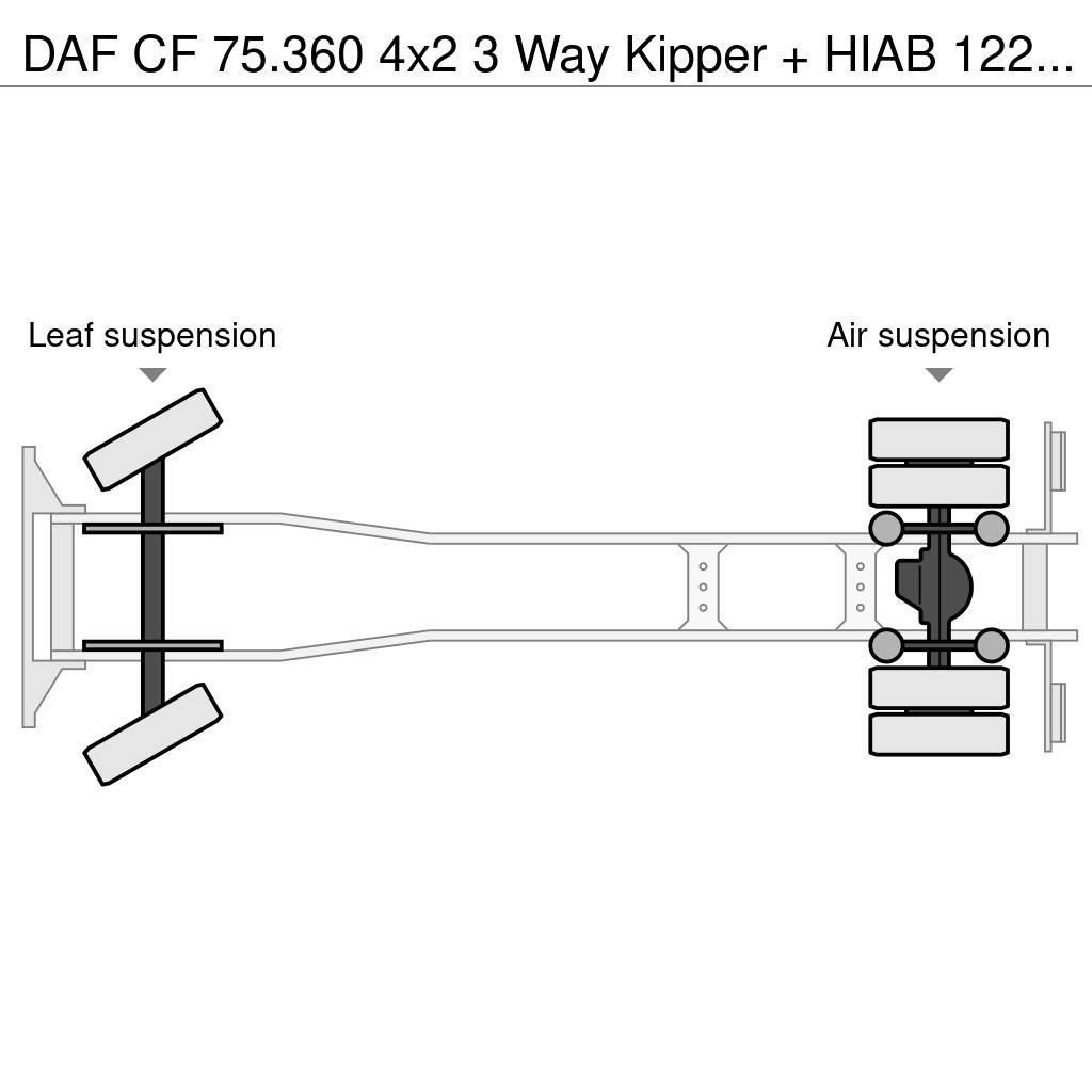 DAF CF 75.360 4x2 3 Way Kipper + HIAB 122 E-3 Hiduo Wywrotki