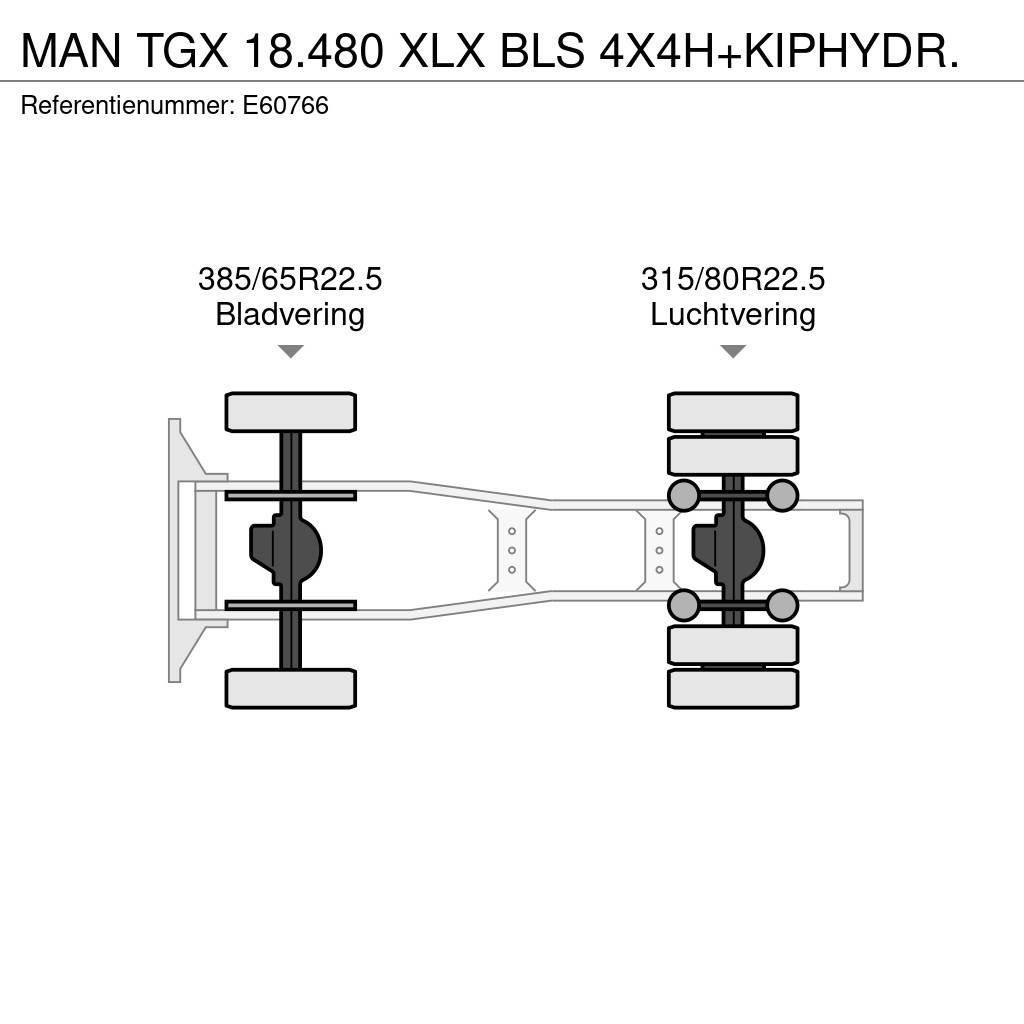 MAN TGX 18.480 XLX BLS 4X4H+KIPHYDR. Ciągniki siodłowe