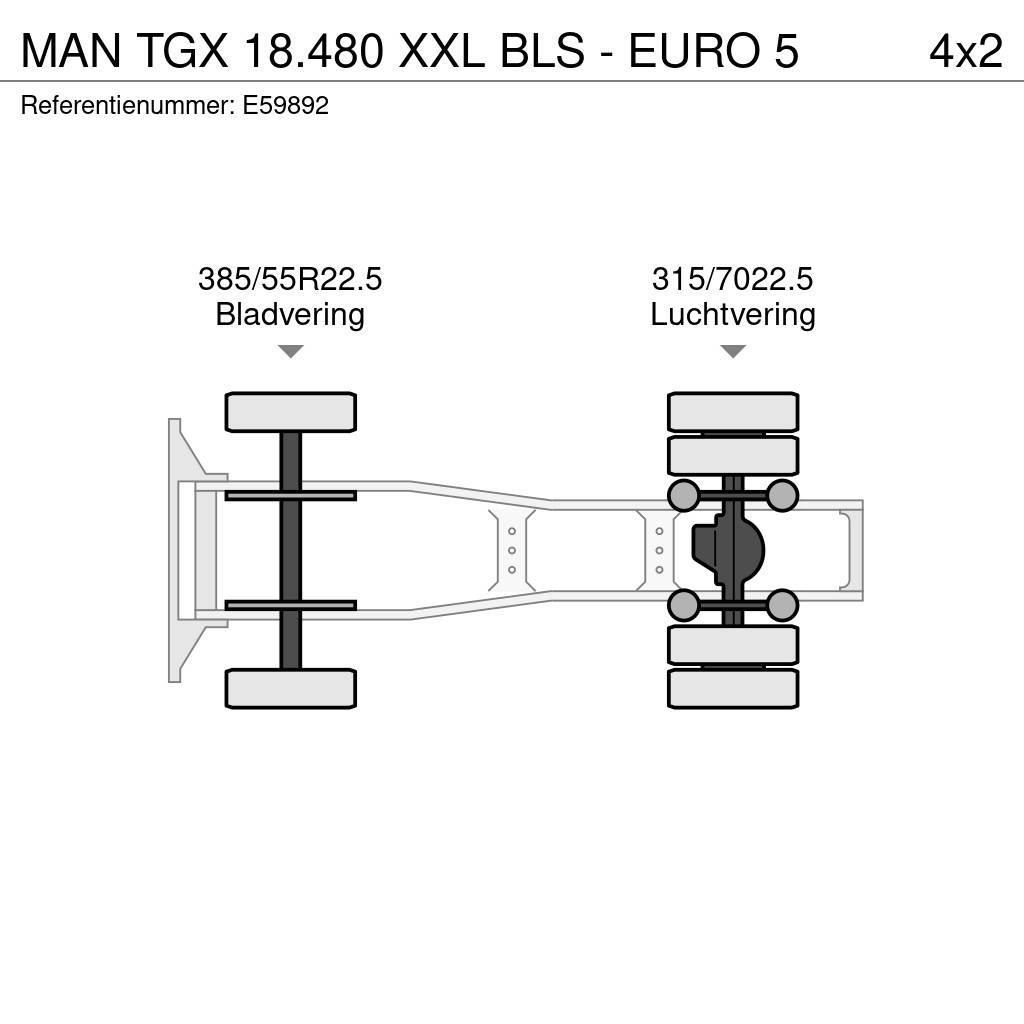 MAN TGX 18.480 XXL BLS - EURO 5 Ciągniki siodłowe