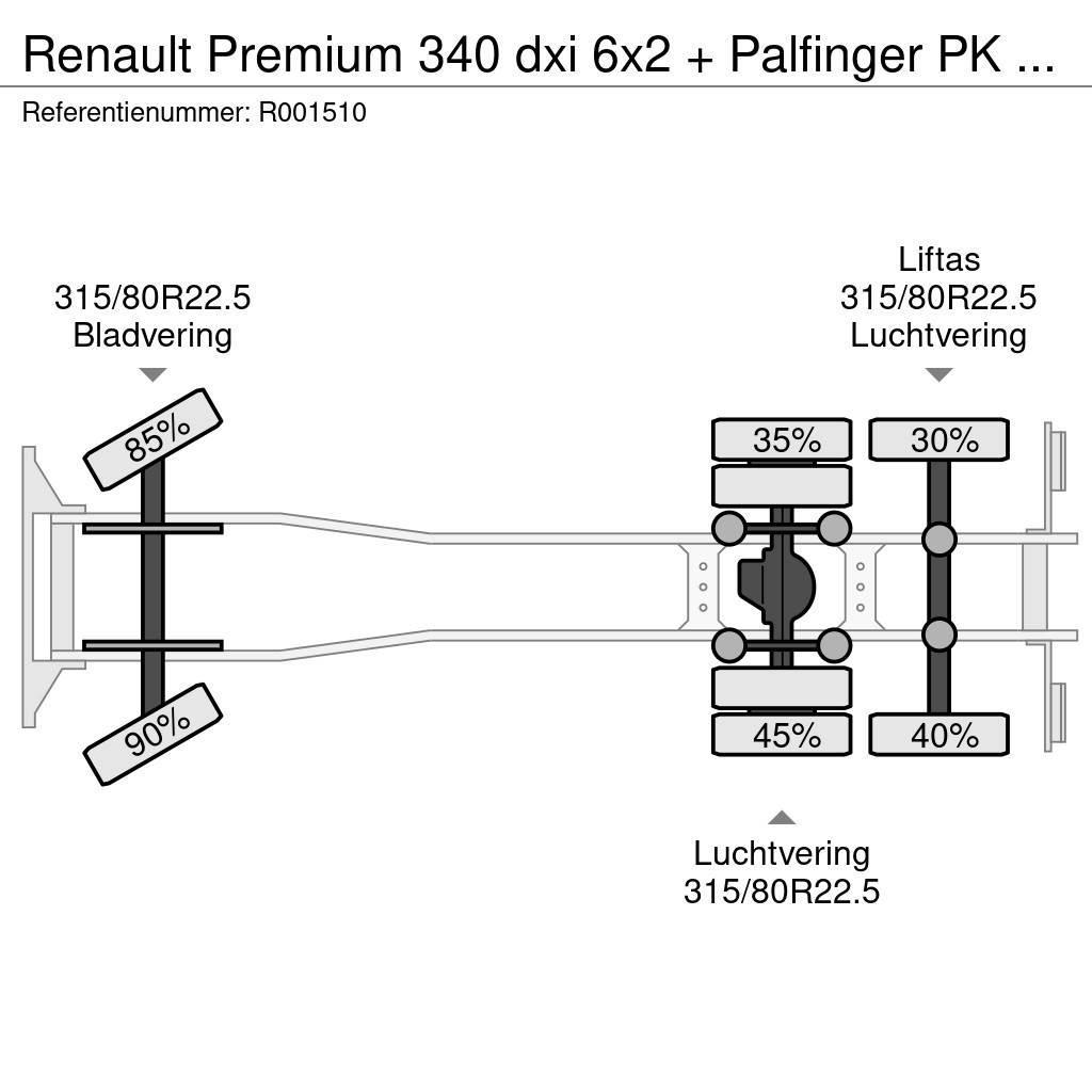 Renault Premium 340 dxi 6x2 + Palfinger PK 13.501K + rotat Flatbed / Dropside trucks