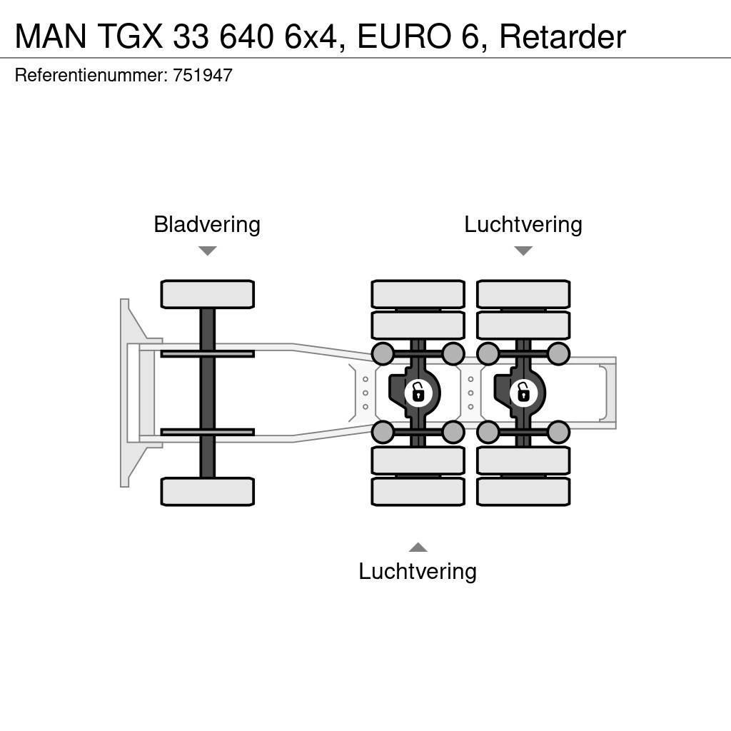 MAN TGX 33 640 6x4, EURO 6, Retarder Ciągniki siodłowe