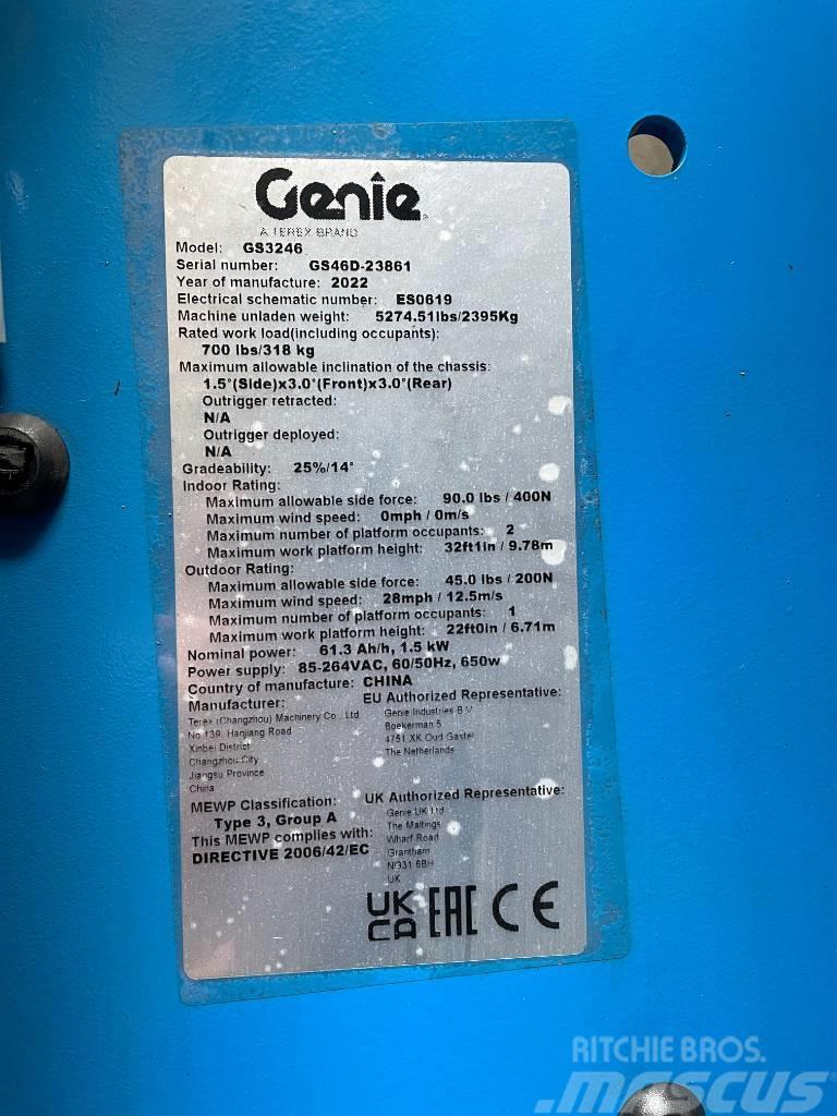 Genie GS 3246 E-DRIVE, ELECTRIC, 12M, NEW, WARRANTY Podnośniki nożycowe