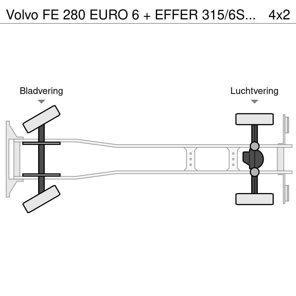 Volvo FE 280 EURO 6 + EFFER 315/6S + JIB 4S / LIER / WIN Żurawie szosowo-terenowe