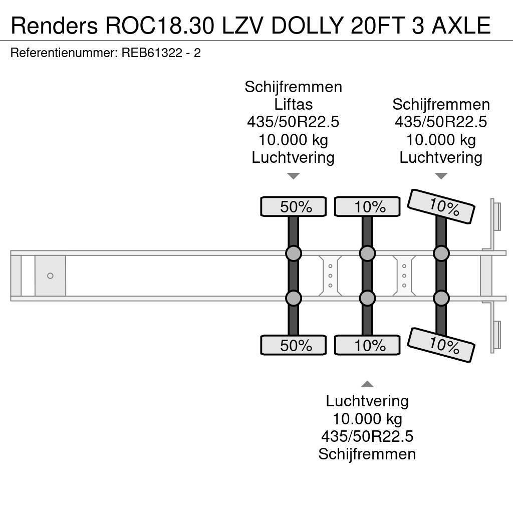 Renders ROC18.30 LZV DOLLY 20FT 3 AXLE Naczepy do transportu kontenerów