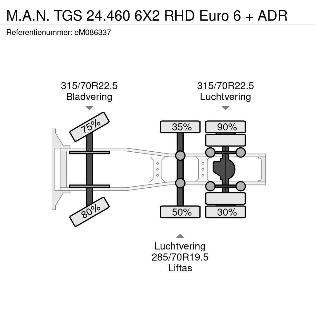 MAN TGS 24.460 6X2 RHD Euro 6 + ADR Ciągniki siodłowe