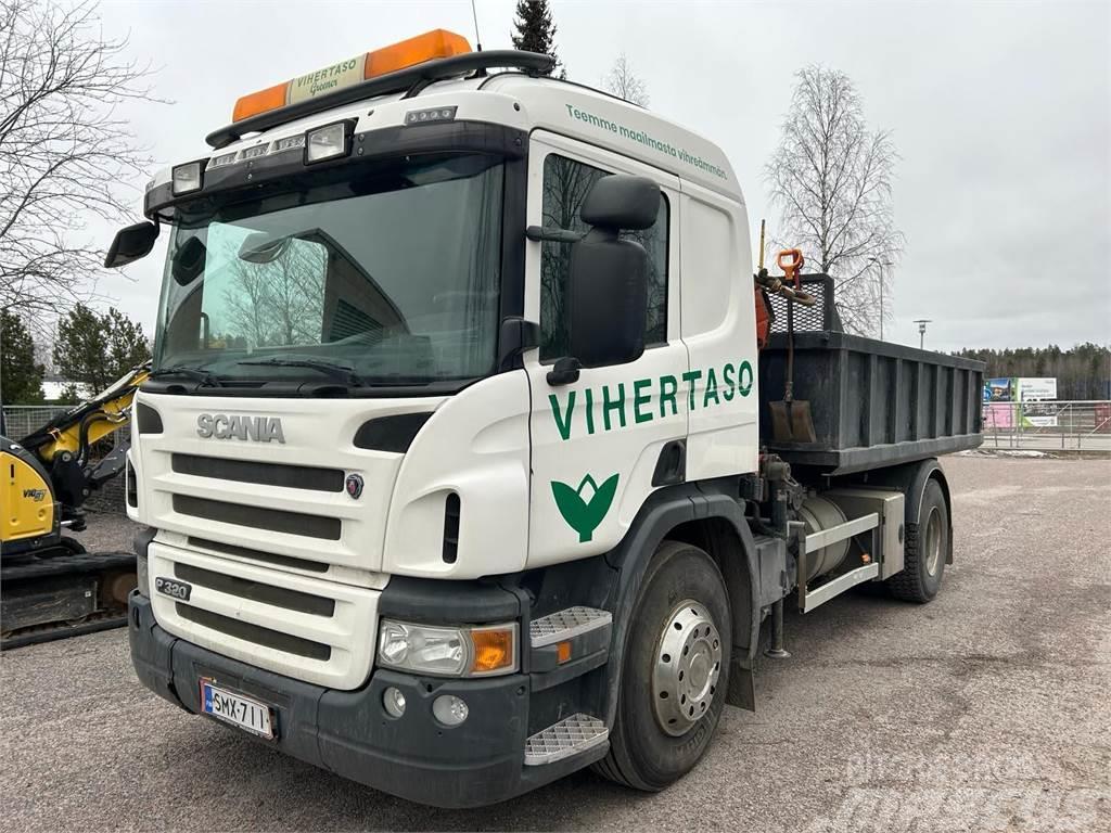 Scania P 320 Vaijerivaihtolava + nosturi Ciężarówki z wymienną zabudową