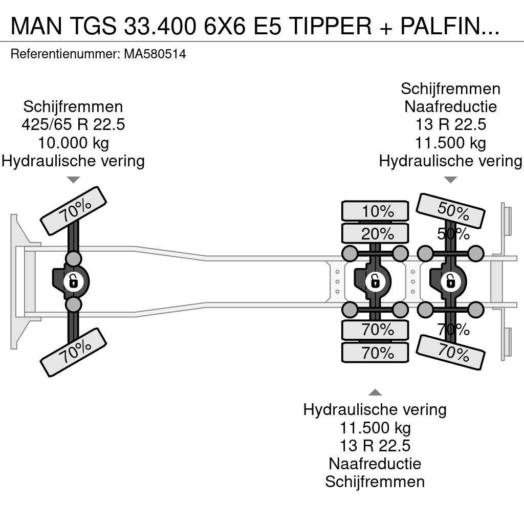 MAN TGS 33.400 6X6 E5 TIPPER + PALFINGER EPSILON Wywrotki