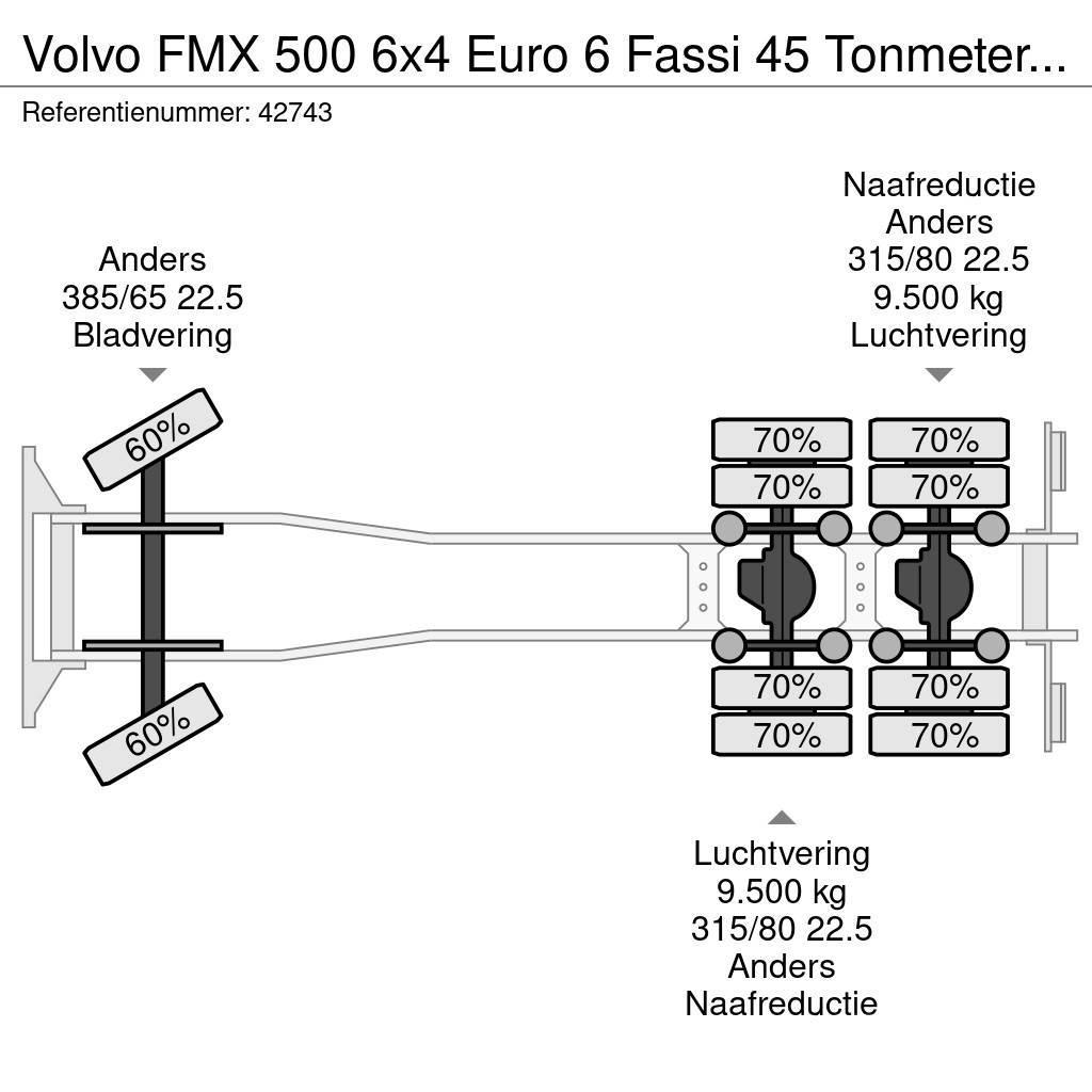 Volvo FMX 500 6x4 Euro 6 Fassi 45 Tonmeter laadkraan Żurawie szosowo-terenowe