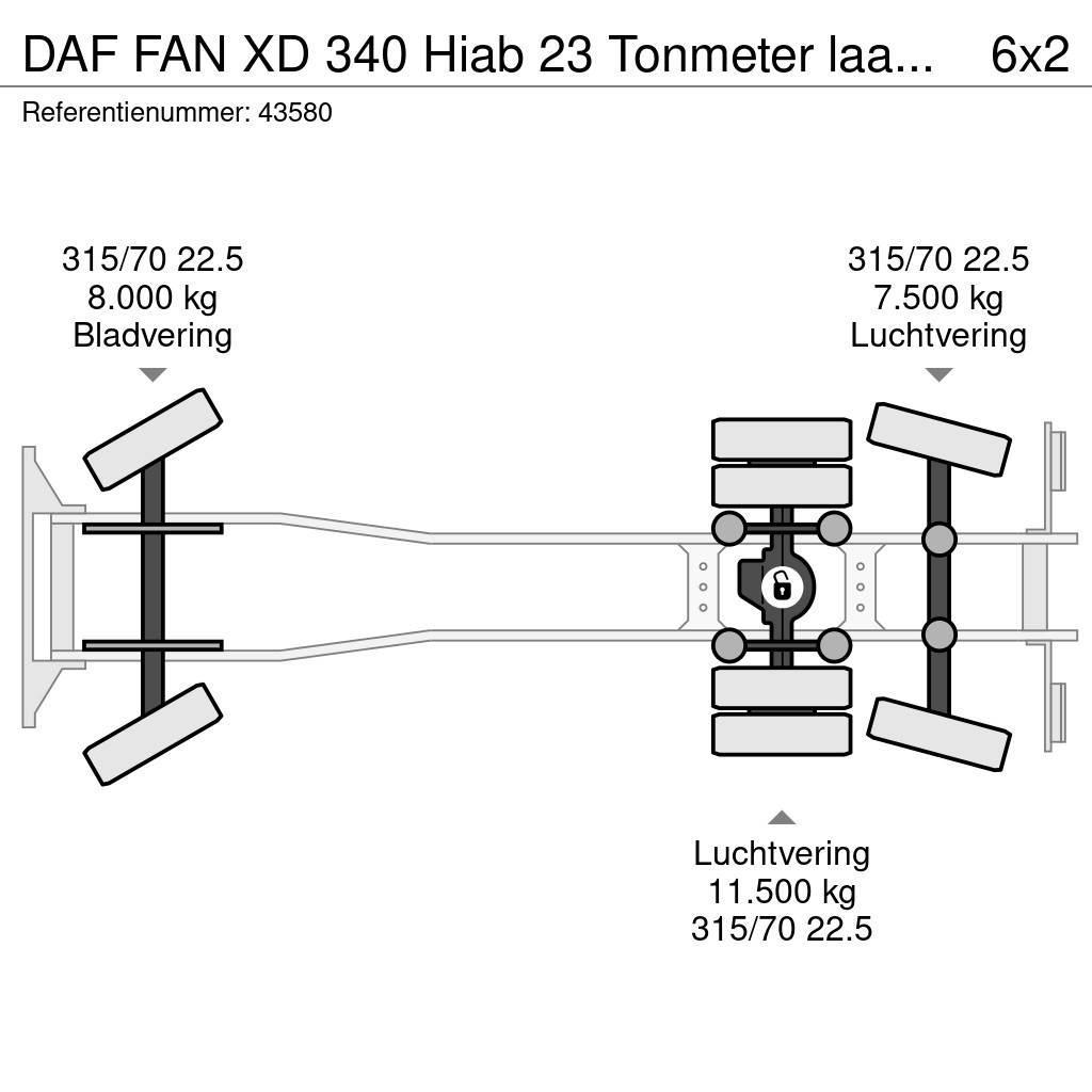 DAF FAN XD 340 Hiab 23 Tonmeter laadkraan + Welvaarts Śmieciarki