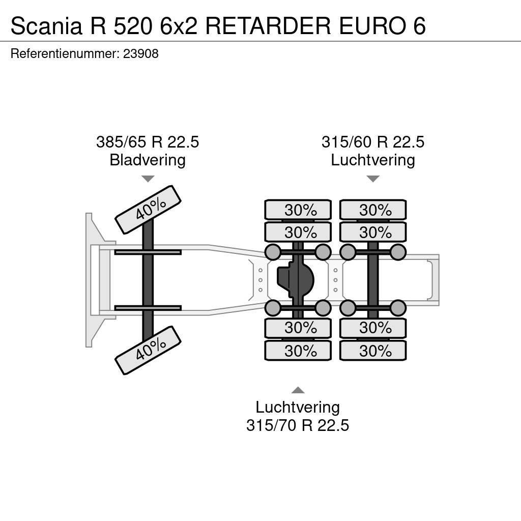 Scania R 520 6x2 RETARDER EURO 6 Ciągniki siodłowe