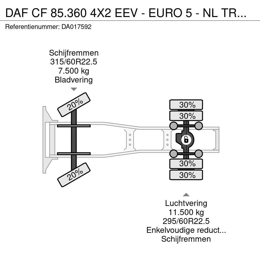 DAF CF 85.360 4X2 EEV - EURO 5 - NL TRUCK - MEGA - 736 Ciągniki siodłowe