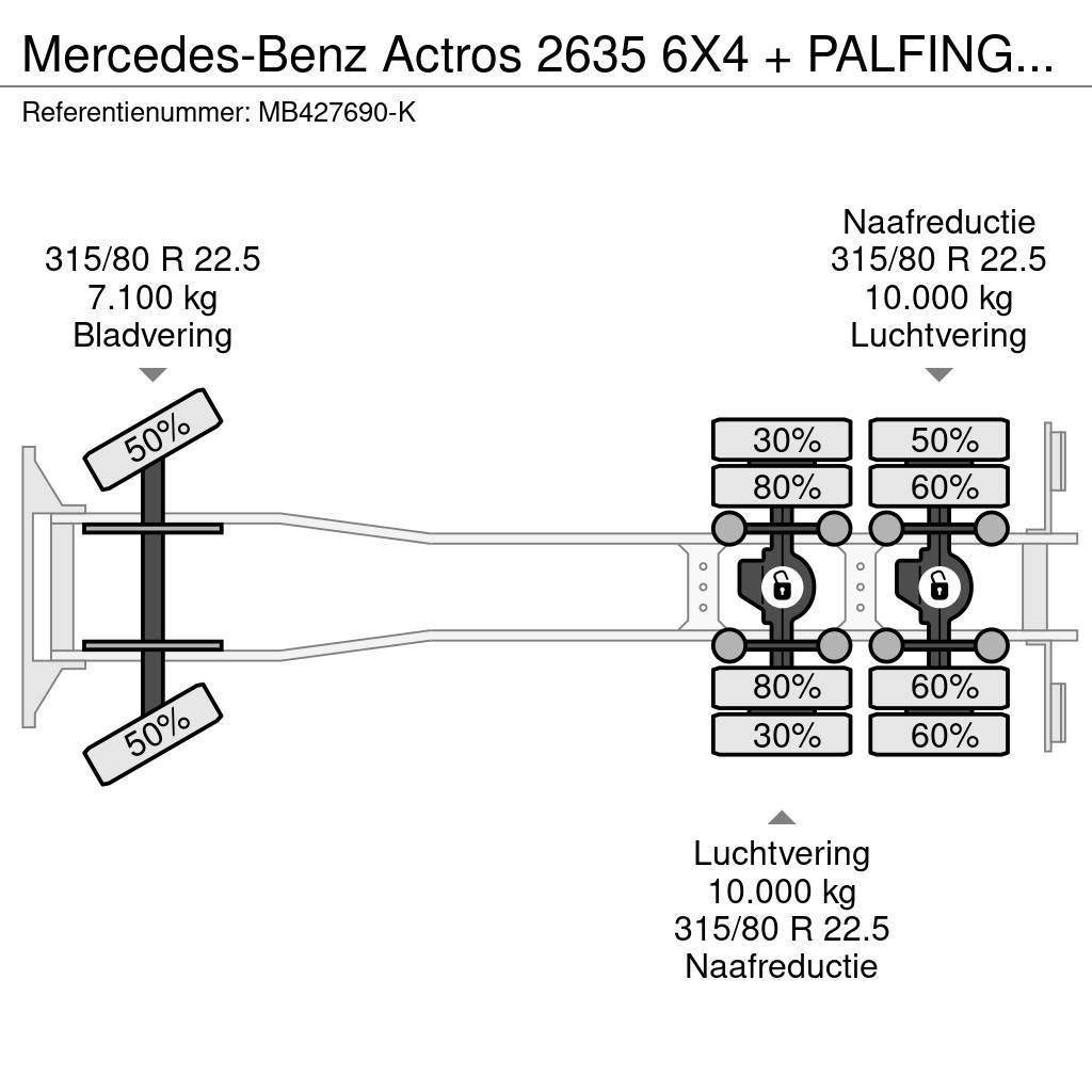 Mercedes-Benz Actros 2635 6X4 + PALFINGER PK21000 + JIB + REMOTE Ciężarówki typu Platforma / Skrzynia