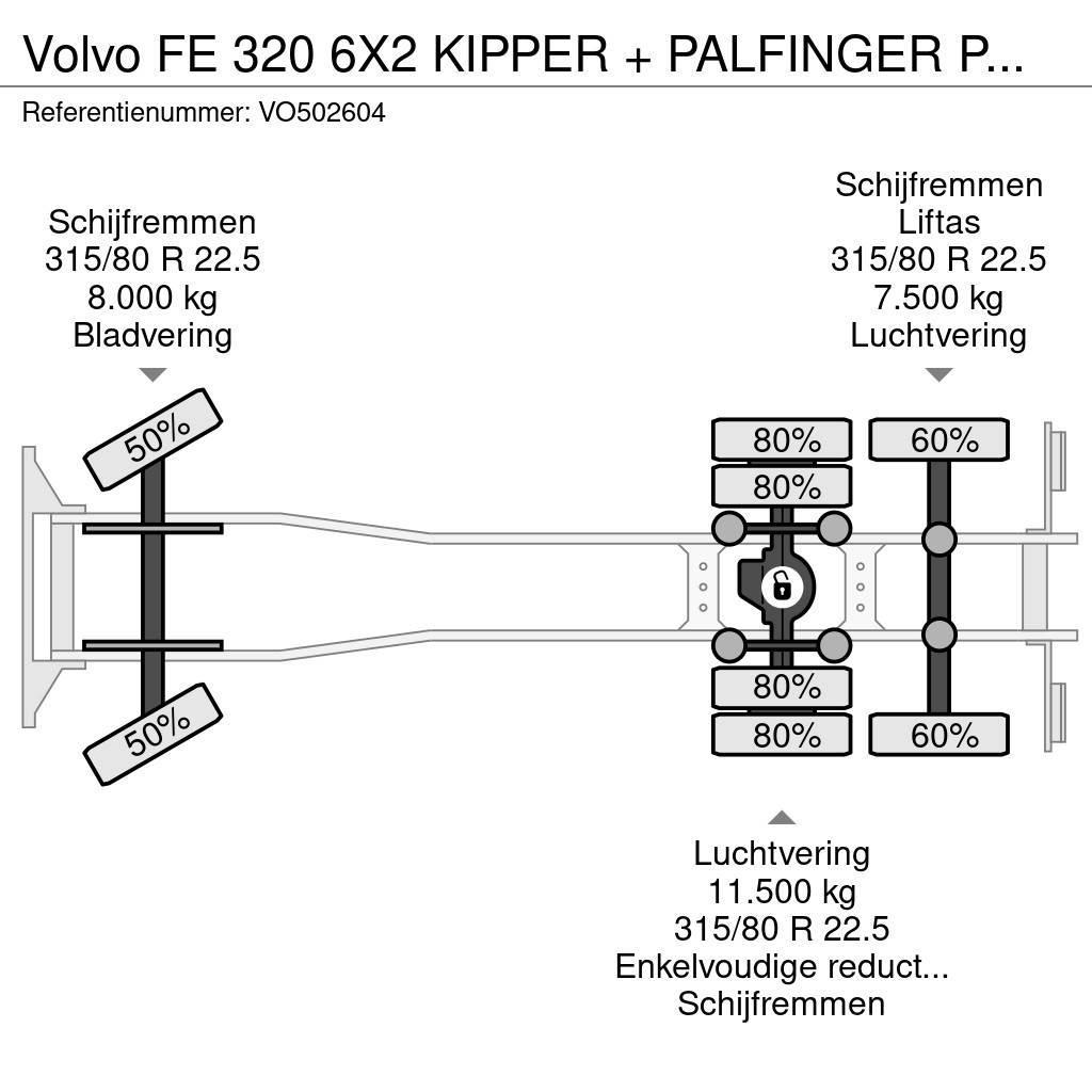 Volvo FE 320 6X2 KIPPER + PALFINGER PK12502 + REMOTE + M Wywrotki