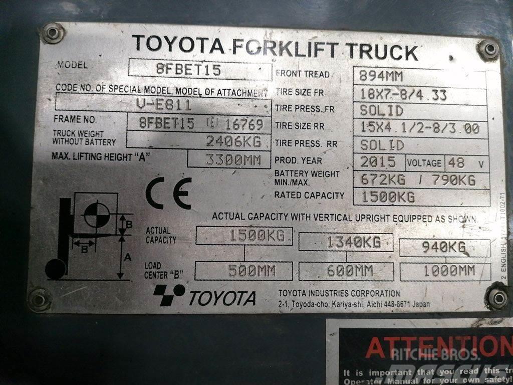 Toyota 8FBET15 Wózki elektryczne