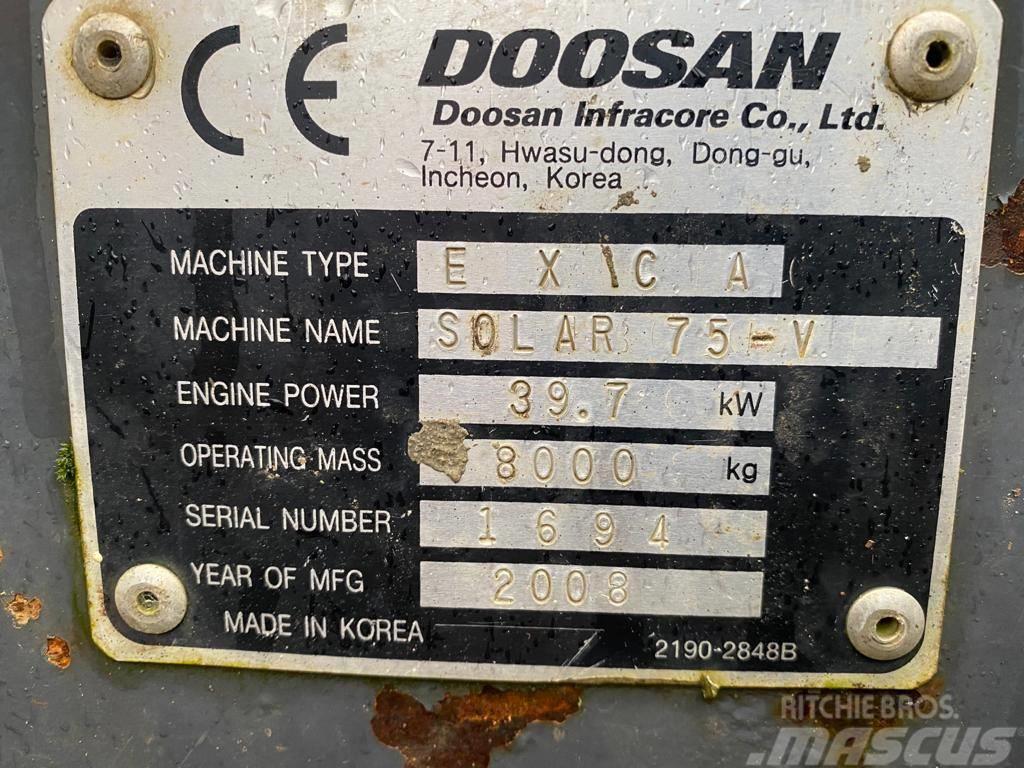 Doosan Solar 75V Minibagger / 8to Long Reach Bagger Midikoparki  7t - 12t