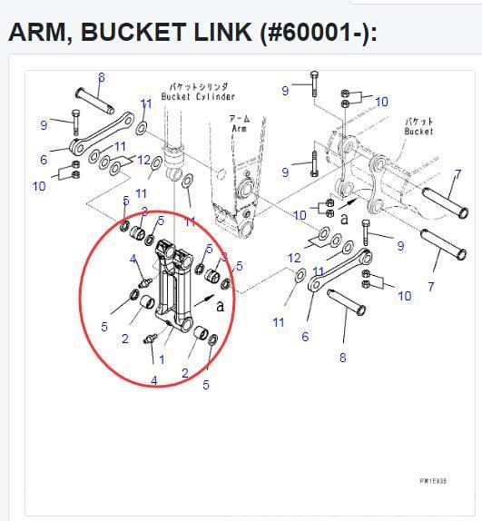 Komatsu PC300 LINK ASSY 207-70-00480 Łyżki do koparek