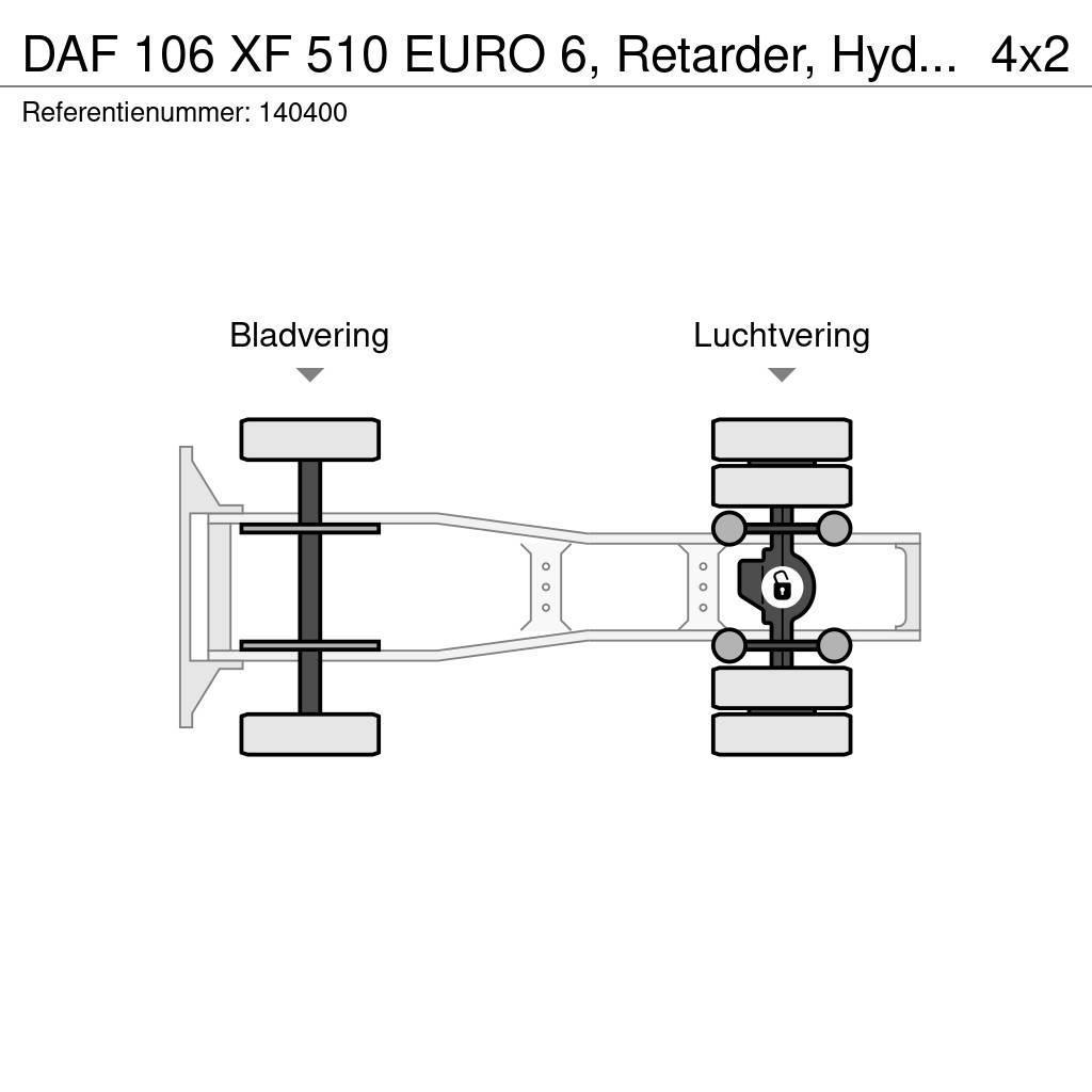 DAF 106 XF 510 EURO 6, Retarder, Hydraulic Ciągniki siodłowe