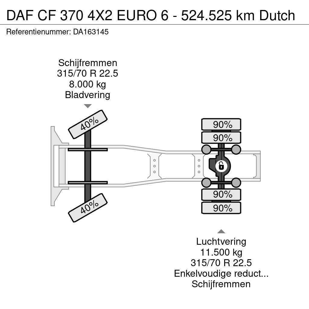 DAF CF 370 4X2 EURO 6 - 524.525 km Dutch Ciągniki siodłowe