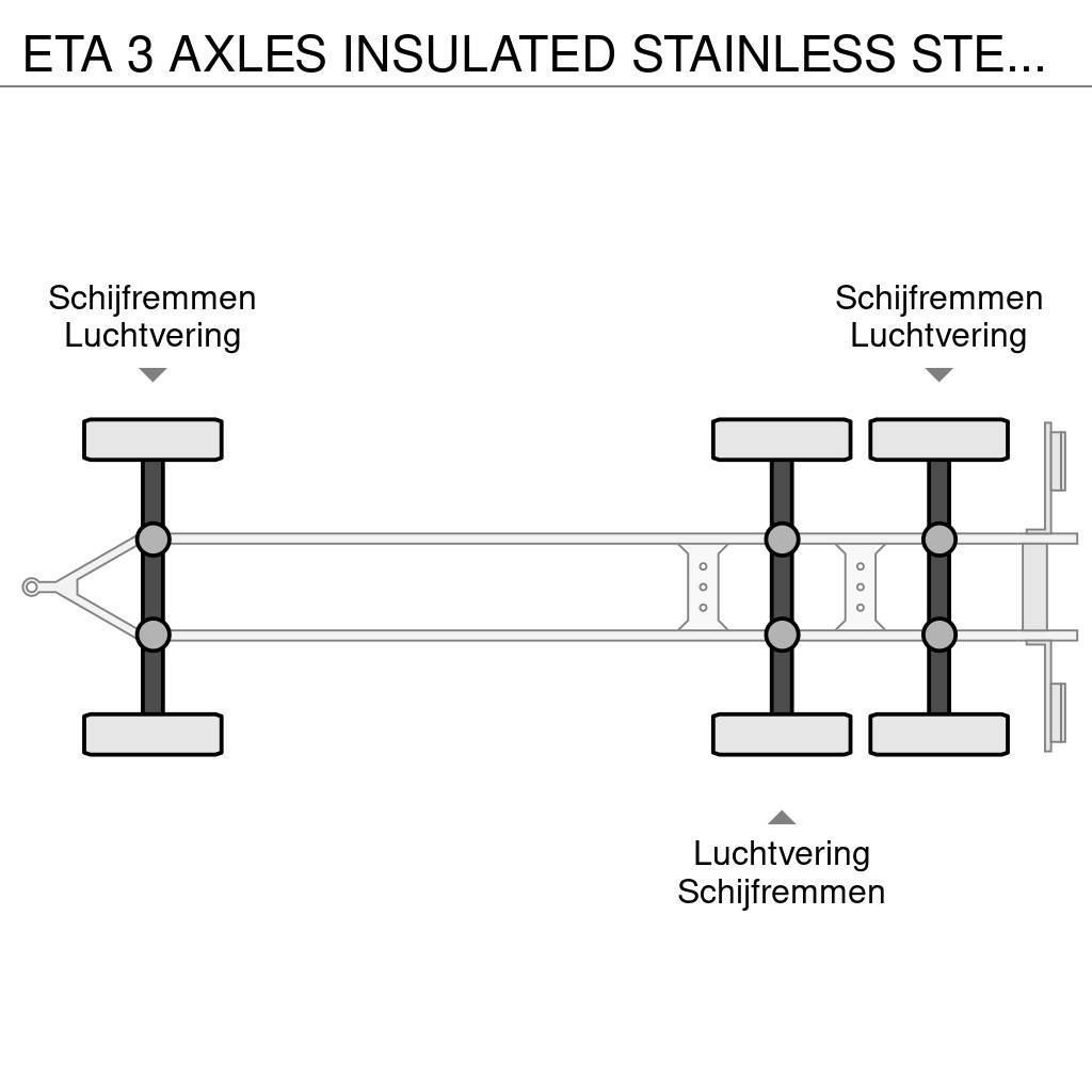 ETA 3 AXLES INSULATED STAINLESS STEEL TANK 16500 L Przyczepy cysterny