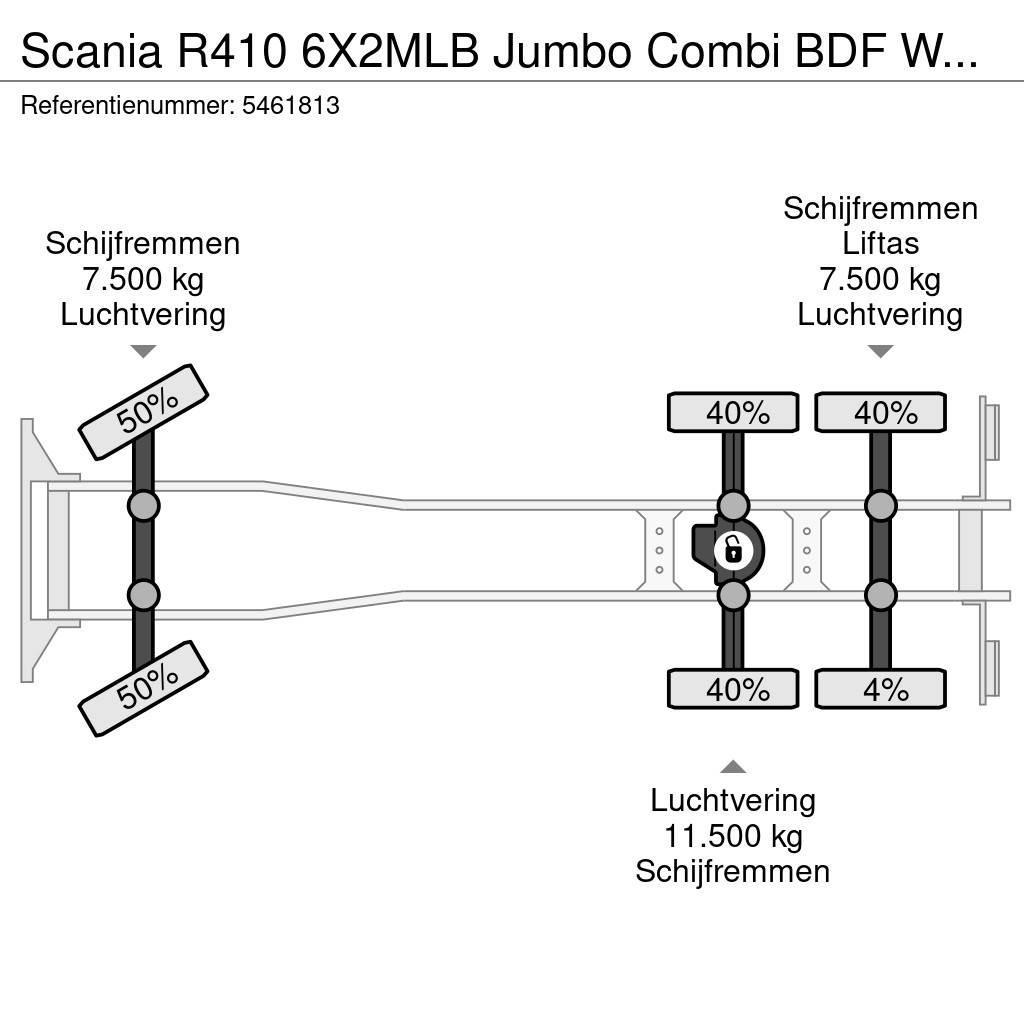 Scania R410 6X2MLB Jumbo Combi BDF Wechsel Hubdach Retard Samochody ciężarowe ze skrzynią zamkniętą